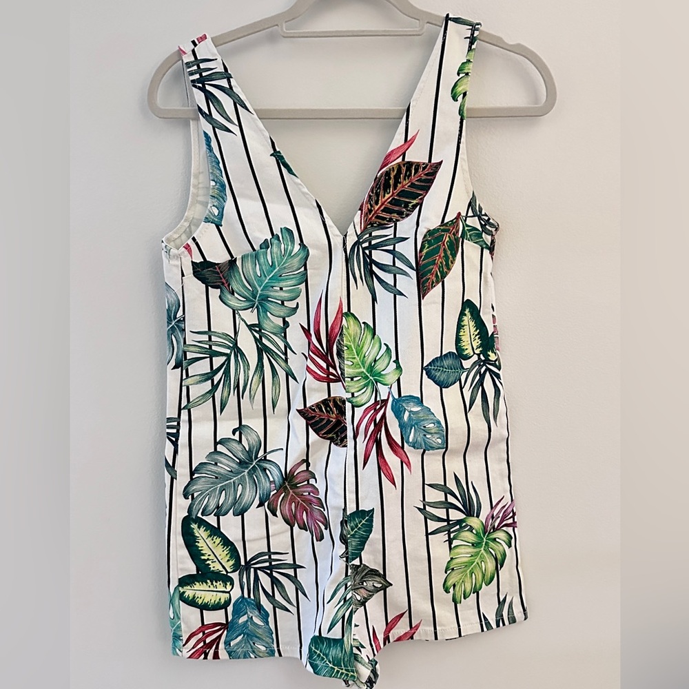 Zara monstera print overall sz xs